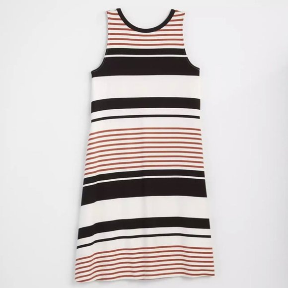 FINAL SALE: LOFT Striped Tie Back Swing Dress - Picture 1 of 7